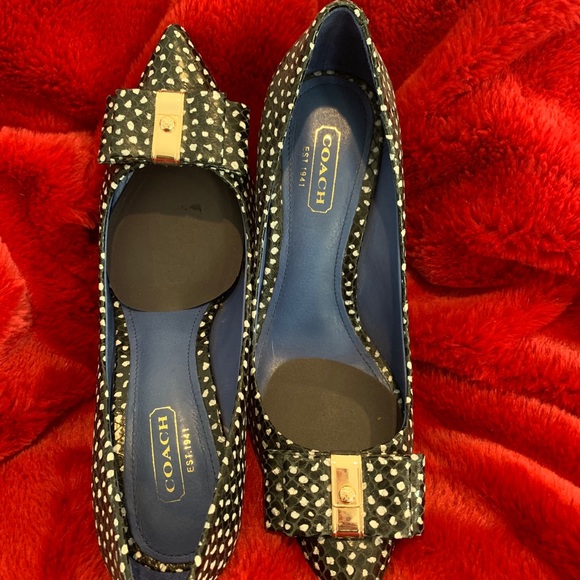 Coach Landrie Black & White Polka Dot Heels - Picture 3 of 8